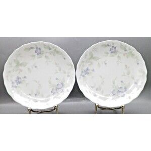 Nakagama Bread & Butter or Dessert Floral Plates set of 2 Vintage Japan